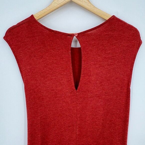 Anthropologie Vanessa Virginia Dayla Tie-Front Tunic Size XS Orange Red Rust - Picture 6 of 10
